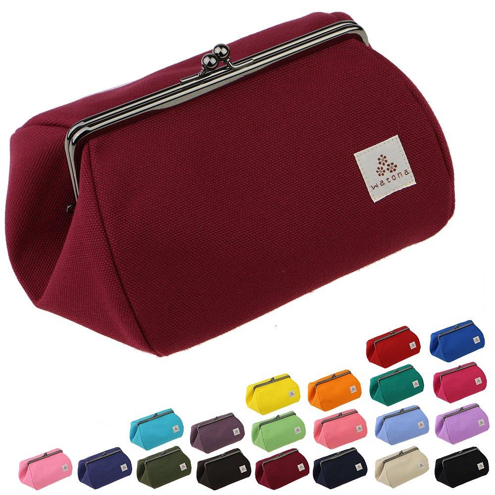 

Косметичка Watona Canvas Clasp, 50 Вт, косметичка, ширина 5 дюймов, (Бордо)