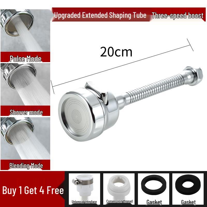 Universal Rotating Kitchen Faucet Aerator: Anti-Splash, Water-Saving, Sprayer Extender