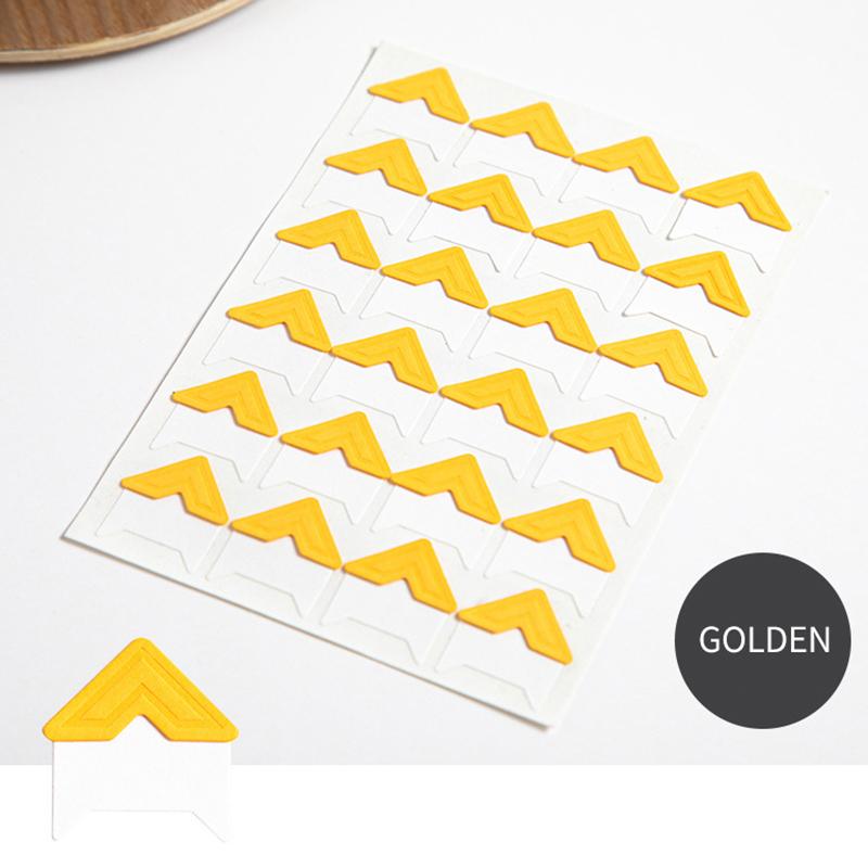 1Sheet/24PCS Colorful DIY Vintage Corner Photo Albums Corner Stickers Kraft Paper Album Frame Decor Scrapbooking Decoration