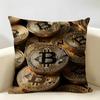 Cool Bitcoin Fashion Luxury Cushion Cover Natural Linen Organic Fabric DoubleSided Printing Room Sofa Decor Pillow Case