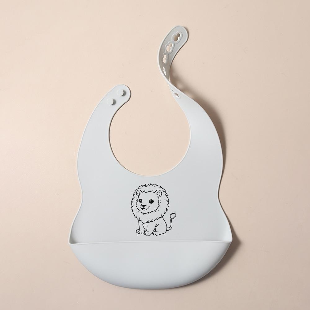 NEW Custom Cartoon deer rainbow Silicone Baby Bib with & pattern Food-Grade solid Feeding Bib DZ31