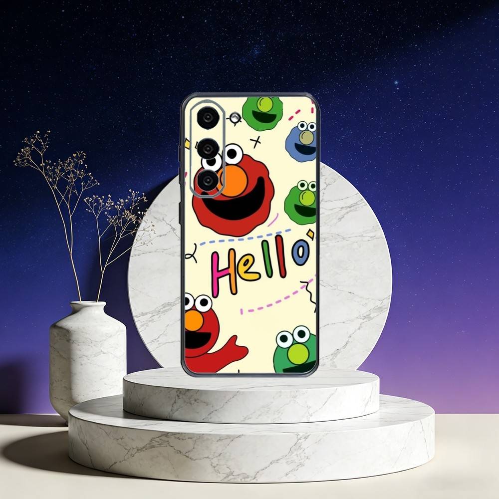Sesame S-Street Cookie Elmo Phone Case For Samsung Galaxy A73,A72,A71,A70,A53,A52,A51,Others Soft Black Cover