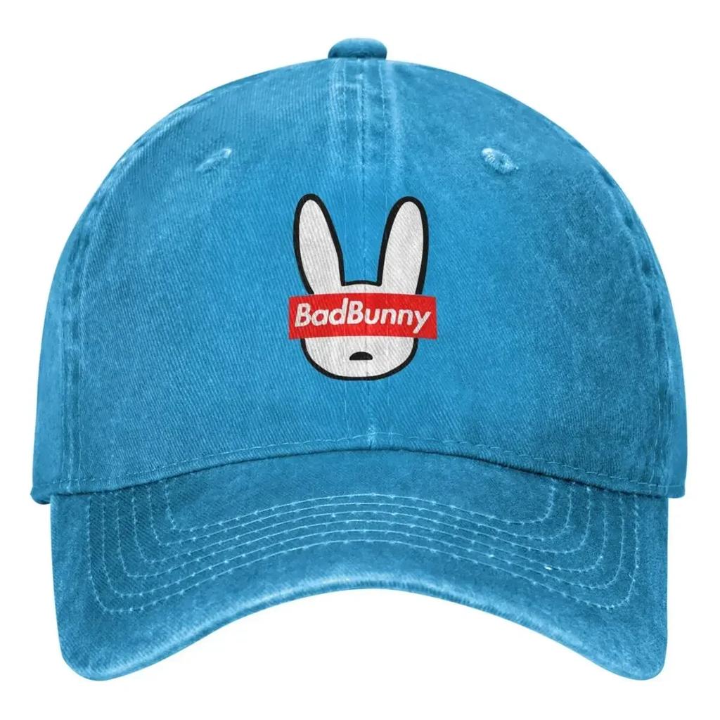 Bad Bunny Baseball Cap Singer Running Hippie Y2k Cool Trucker Dad Hat Couple Women Vintage Sunshade Baseball Caps