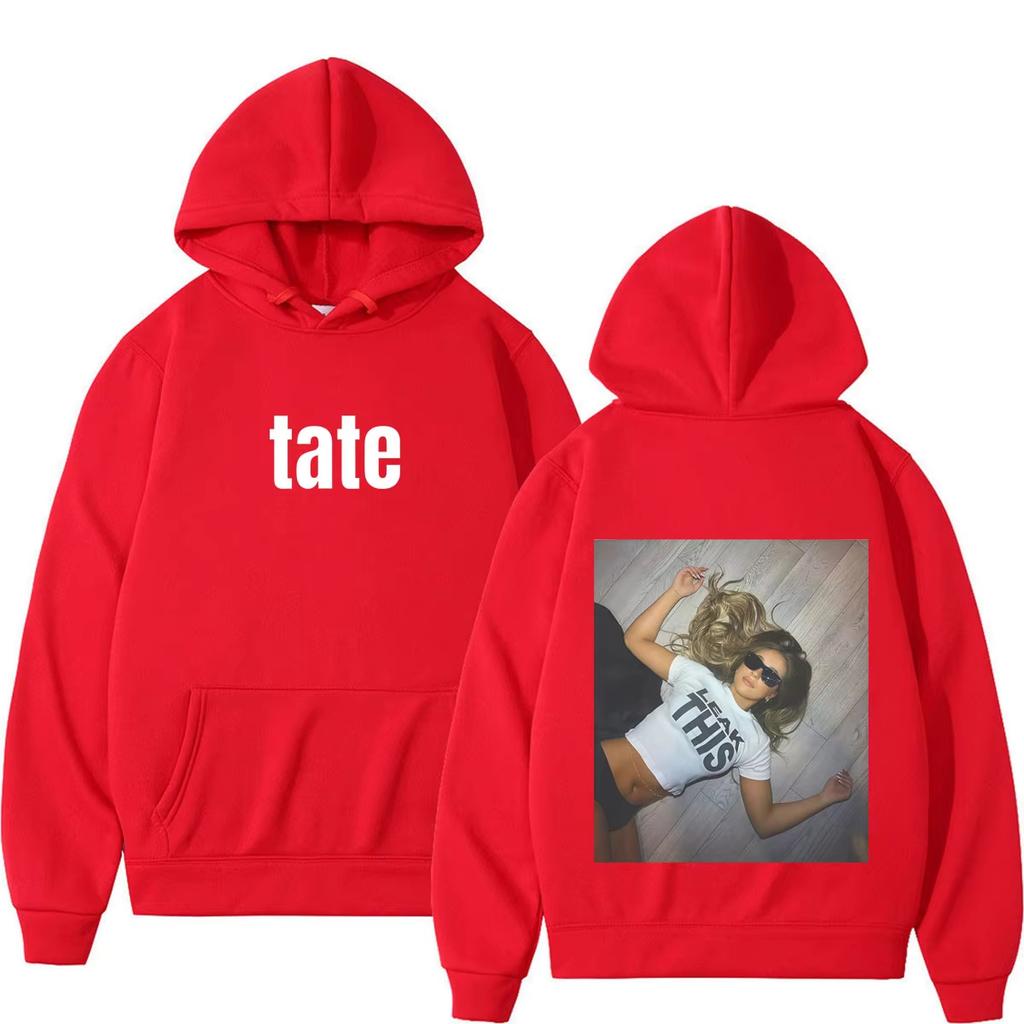 Singer Tate McRae Tour 2026 Print Hoodie Long Sleeve Fashion Hooded Sweatshirt Casual Unisex Streetwear Vintage Printed Sweatshirt
