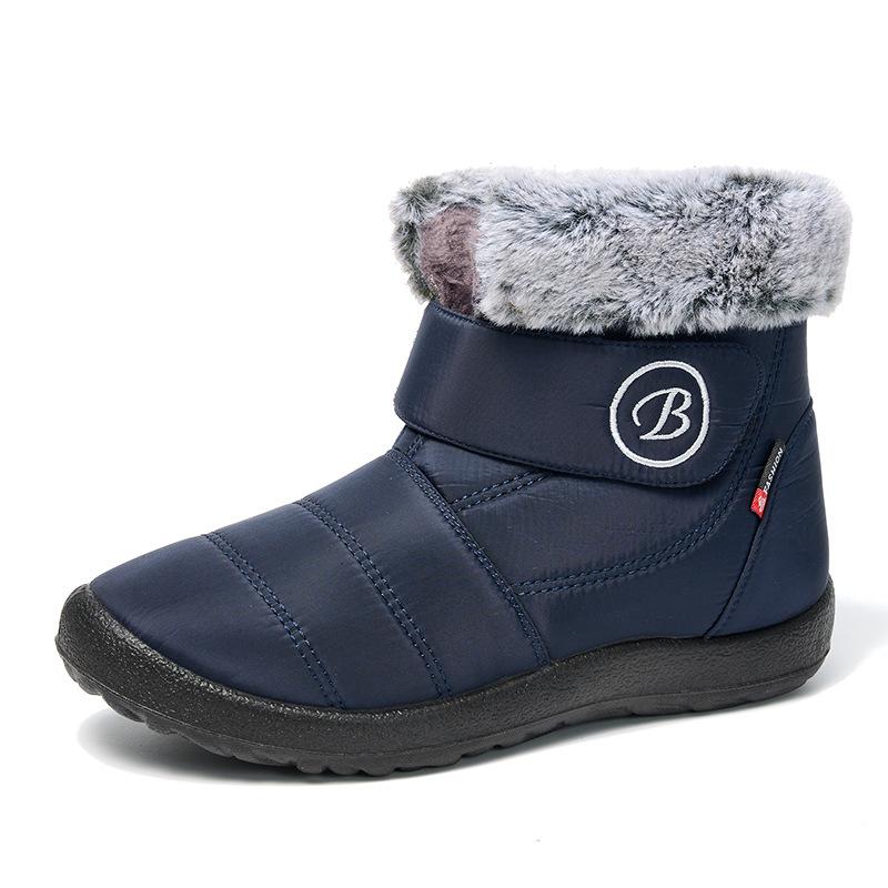 Damen Übergröße Winter Warme Schneestiefel Kunstfellfutter Wasserdichte Knöchelhohe Stiefel Rutschfeste Outdoorschuhe Wandern Bergsteigen Sportschuhe