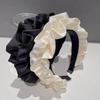 Satin Pleated Wide Brimmed Headbands For Women Non Slip Ruched Headband Hoops French Wide Padded Hair Head Band Hair Accessories