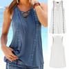 Summer Blouse Womens Tshirt Vneck Sleeveless Strapless Vest Shirt Overalls