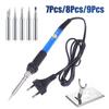 1-9Pcs Master Repair Soldering Station, 60W Adjustable Temperature 220V, Electric Heat Pencil with Interchangeable Tips