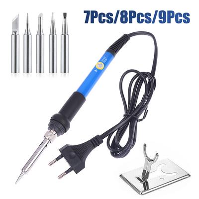1-9Pcs Master Repair Soldering Station, 60W Adjustable Temperature 220V, Electric Heat Pencil with Interchangeable Tips