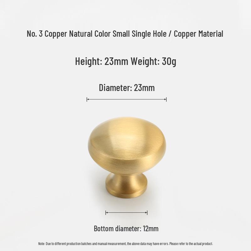 French Light Luxury Gold Brass Drawer Pull Handle