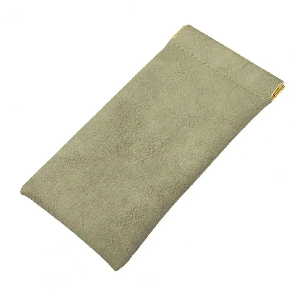 Sunglasses Bag Portable Sun Glasses Pouch Fashion Automatic Closing Storage Bag for Phone Jewelry Bags PU Leather зелёный