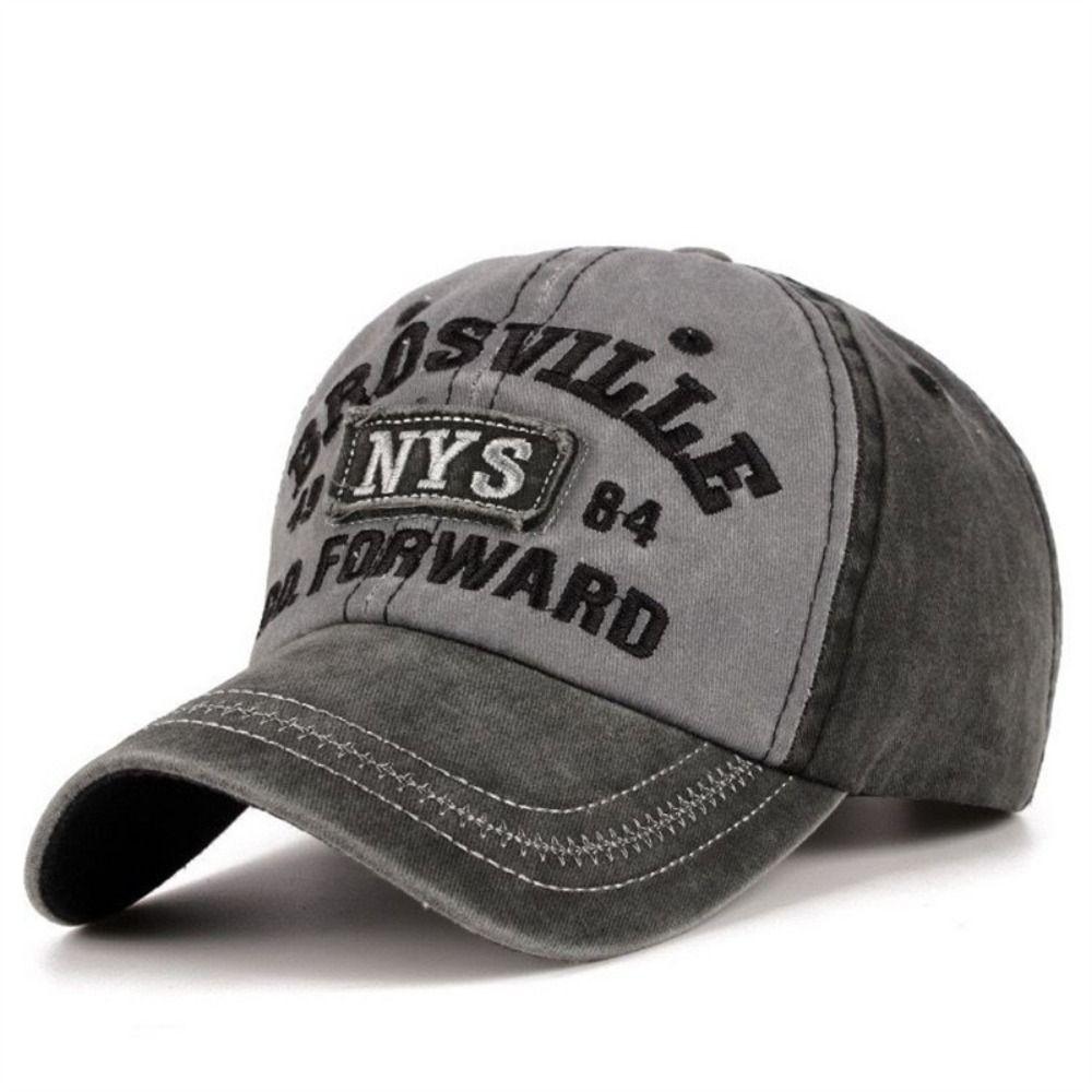 Adjustable Women Baseball Cap Sunscreen Men's Sports Cap Summer Letter Washed Denim Cap  Unisex