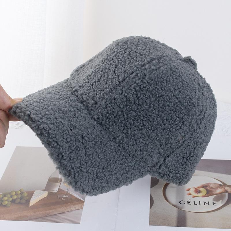 

Зеленая кепка-утка из ягнячьей шерсти: Корейский стиль, Осень-Зима, Универсальный и Элегантный Adjustable