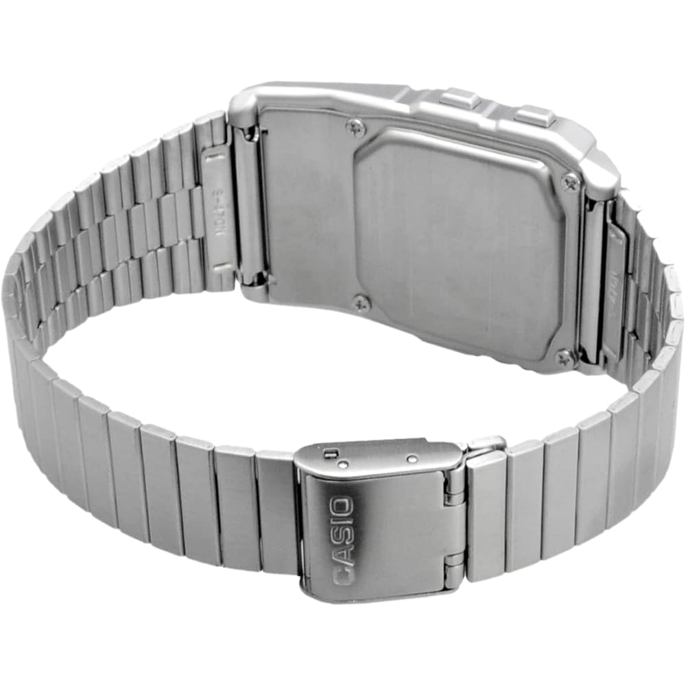 Casio Data Bank DBC-611-1 Digital Watch Men's Silver Black Stainless Steel