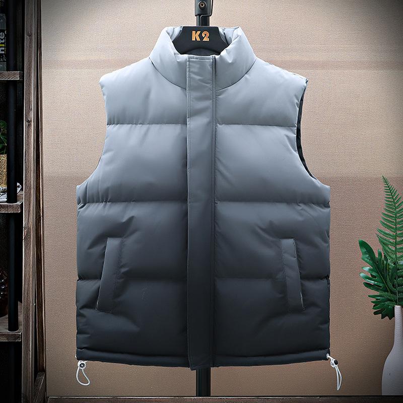 

Постепенно меняйте новый жилет мужской теплый модный бренд хлопок утолщенный безрукавный жилет повседневная куртка топ 5XL чёрный