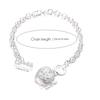 Hand Bracelet Silver Alloy Hand Bangle Heart-Shaped Pendant Chain Crystal Jewelry Decoration