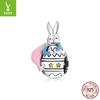 Easter Bunny Egg Series Diy Bracelet Beaded Children'S Fun 925 Silver Bead Accessories