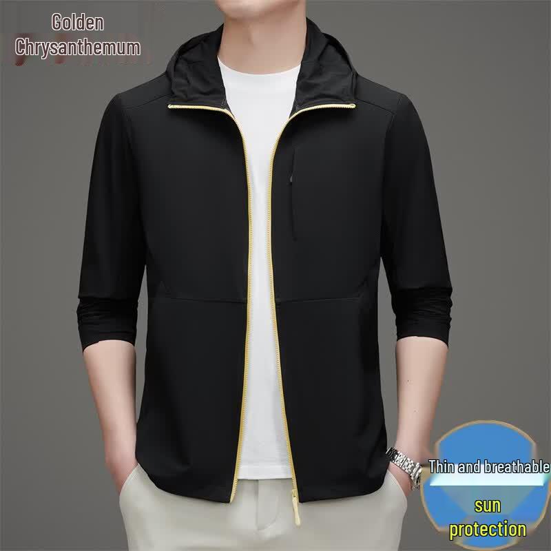 Men s Ice Silk UV Protection Hooded Jacket 2XL