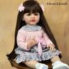 BZDOLL Full Body vinyl Reborn Doll Girl Baby 55cm 22inch Lifelike Princess Newborn Toddler Bebe Toy Lovely Birthday Gift