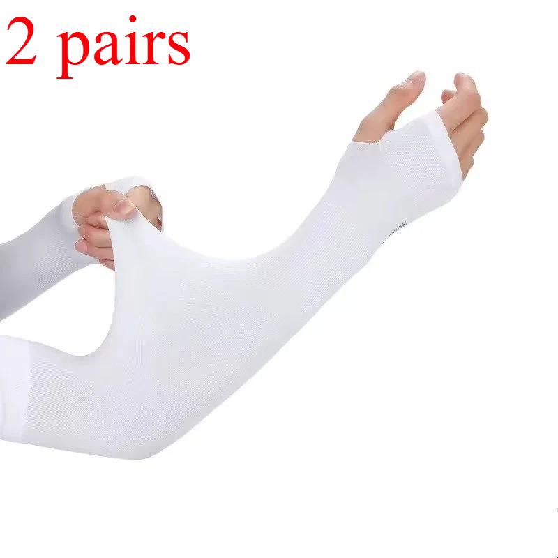 2 Pairs Arm Sleeves Compression UV Protection Cooling Sun Sleeves Tattoo Cover Up Basketball Arm Sleeves Football