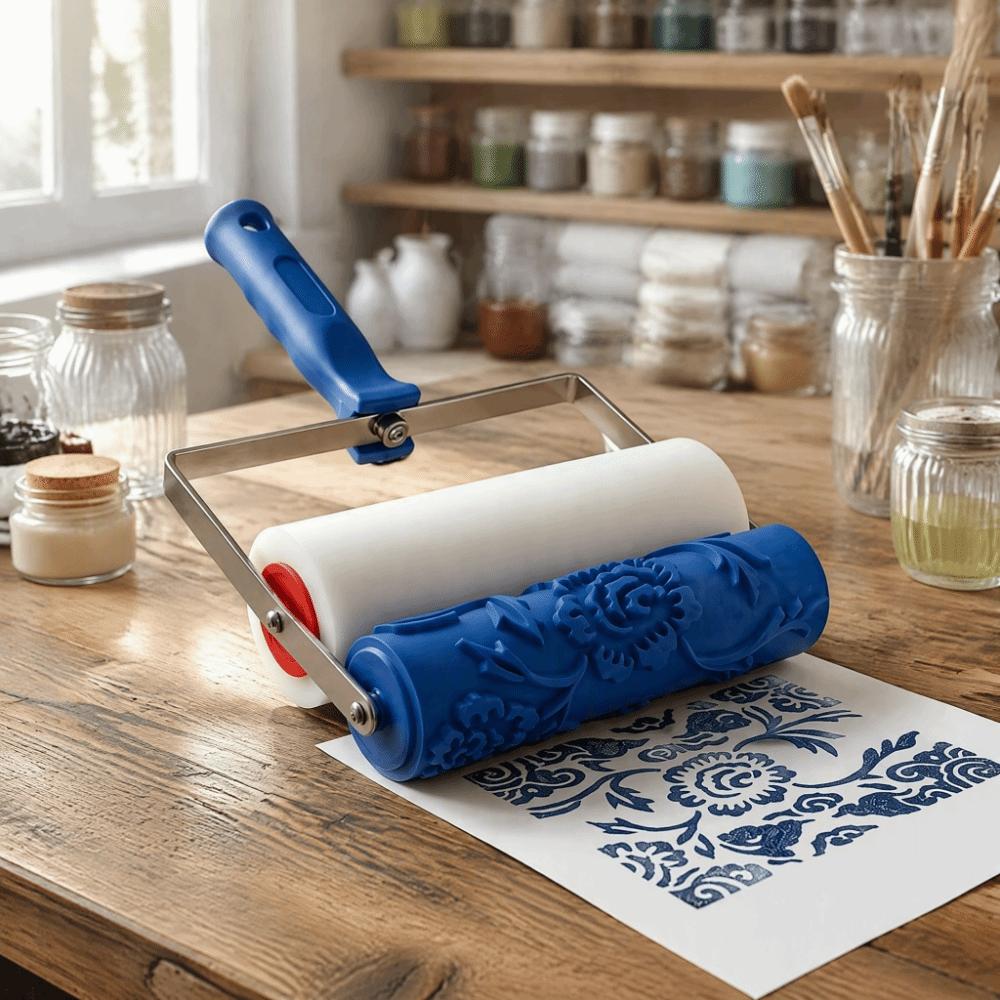 Reusable Patterned Paint Roller Texture Paint Tool Wall Painting Roller Cabinets Painting