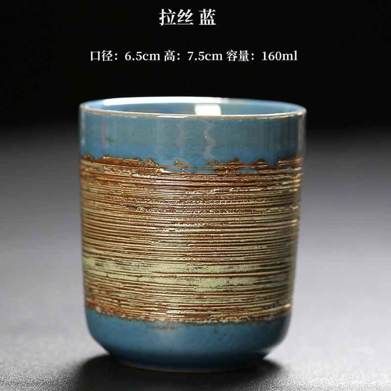 Japanese Kiln Tea Cup Creative Brushed Coffee Cup Retro Coarse Pottery Master Cup Coffee Cups Tea Cup