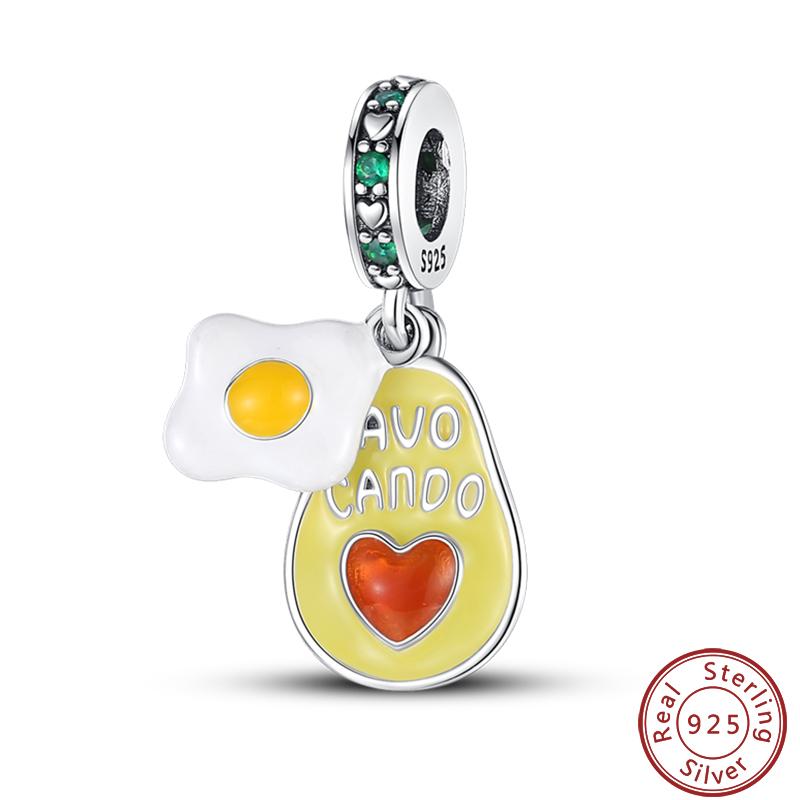 Copper Strawberry Pineapple Avocado Fruit Dessert Series Sweet Charms Beads 3Mm Diy Gift Fine Jewelry