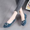 Fashion Low Heel Elegant Ladies Pumps Pointed Toe Square Heels Women's Shoes Casual on Promotion Footwear Slip Shoe Chic Point Sale 39