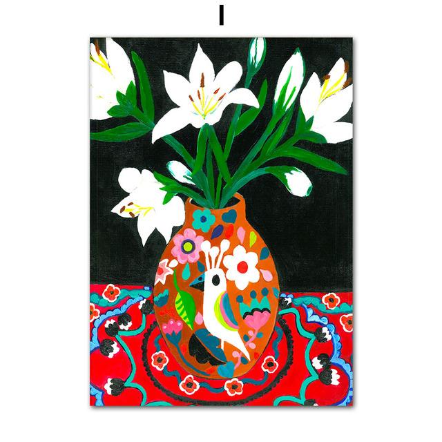 

Абстрактная Мода Актуальная Девушка Тигр Красочные Цветы Стены Искусства Холст Картины Плакаты И Отпечатки Настенные Панно Для Декора Спальни Без Рамки 21*30cm