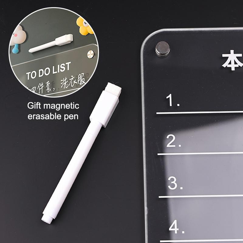 Acrylic Refrigerator Magnet Calendar Board Magnetic Handwritten Erasable Message Board Whiteboard Memo Weekly Planner