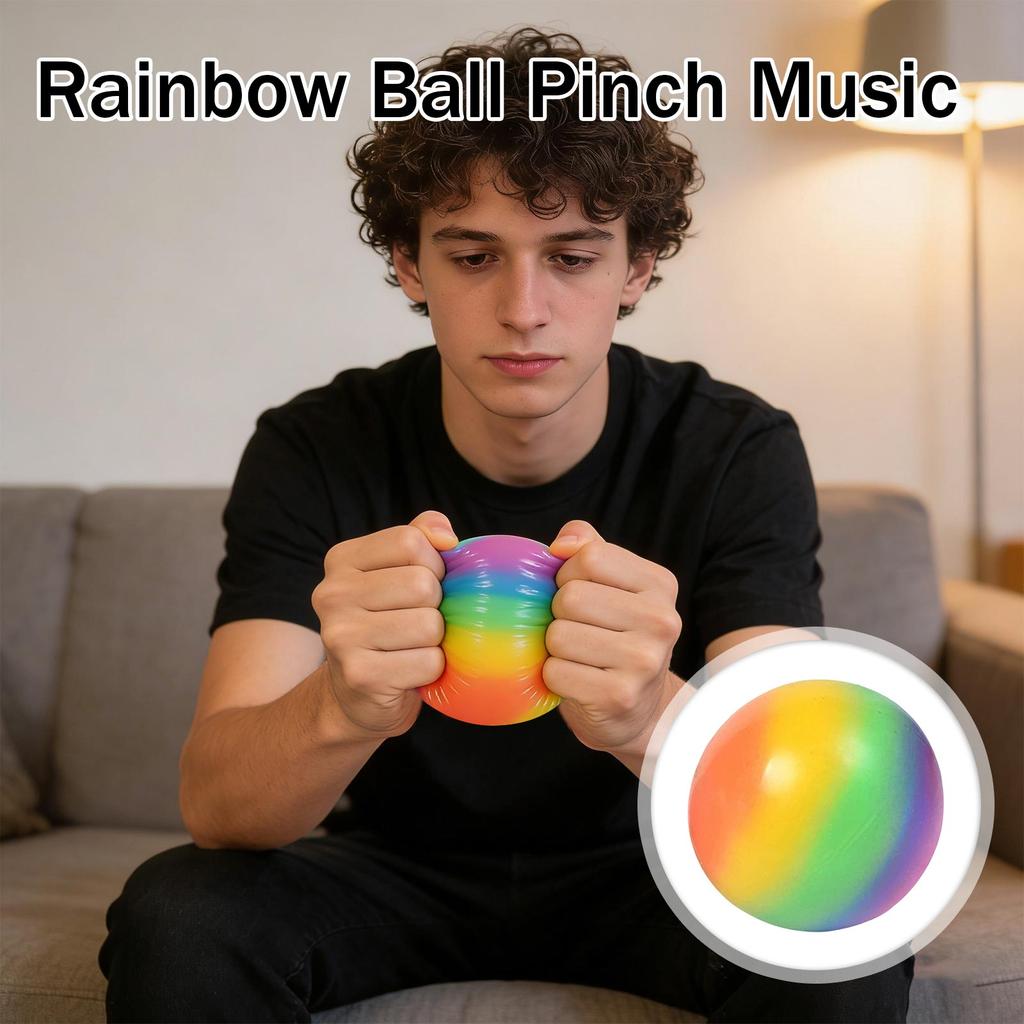 9cm Gradient Flour Ball Pinching Music Slow Stress Relieving Toy Soft Rubber Squeezing
