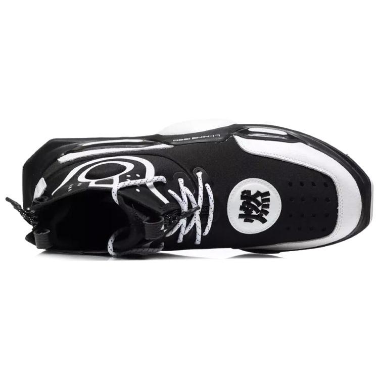 Li Ning Reburn Vintage Basketball Shoes Unisex High top Black/White AGBN052-3