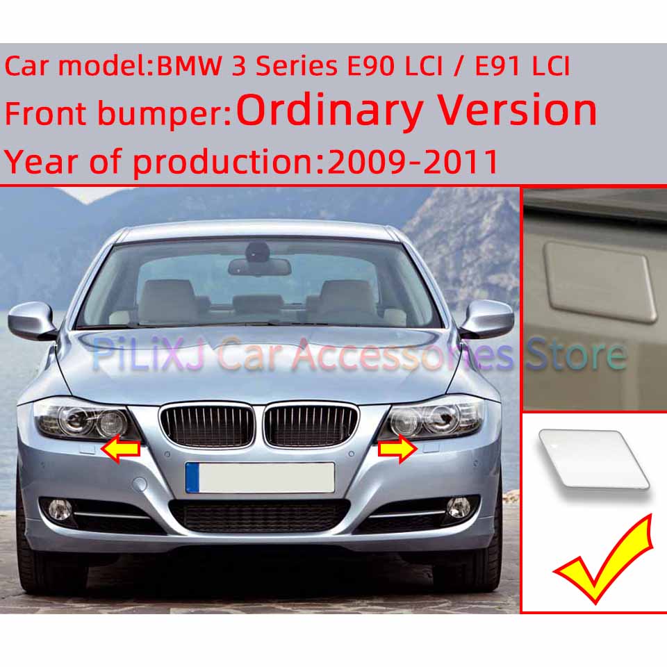 Headlight Washer Nozzle Cover For BMW 320 325 328 330 335 E90 E91 LCI 2009-2012 Sprayer Lid Cap Painted Washer Jet Cover Cap