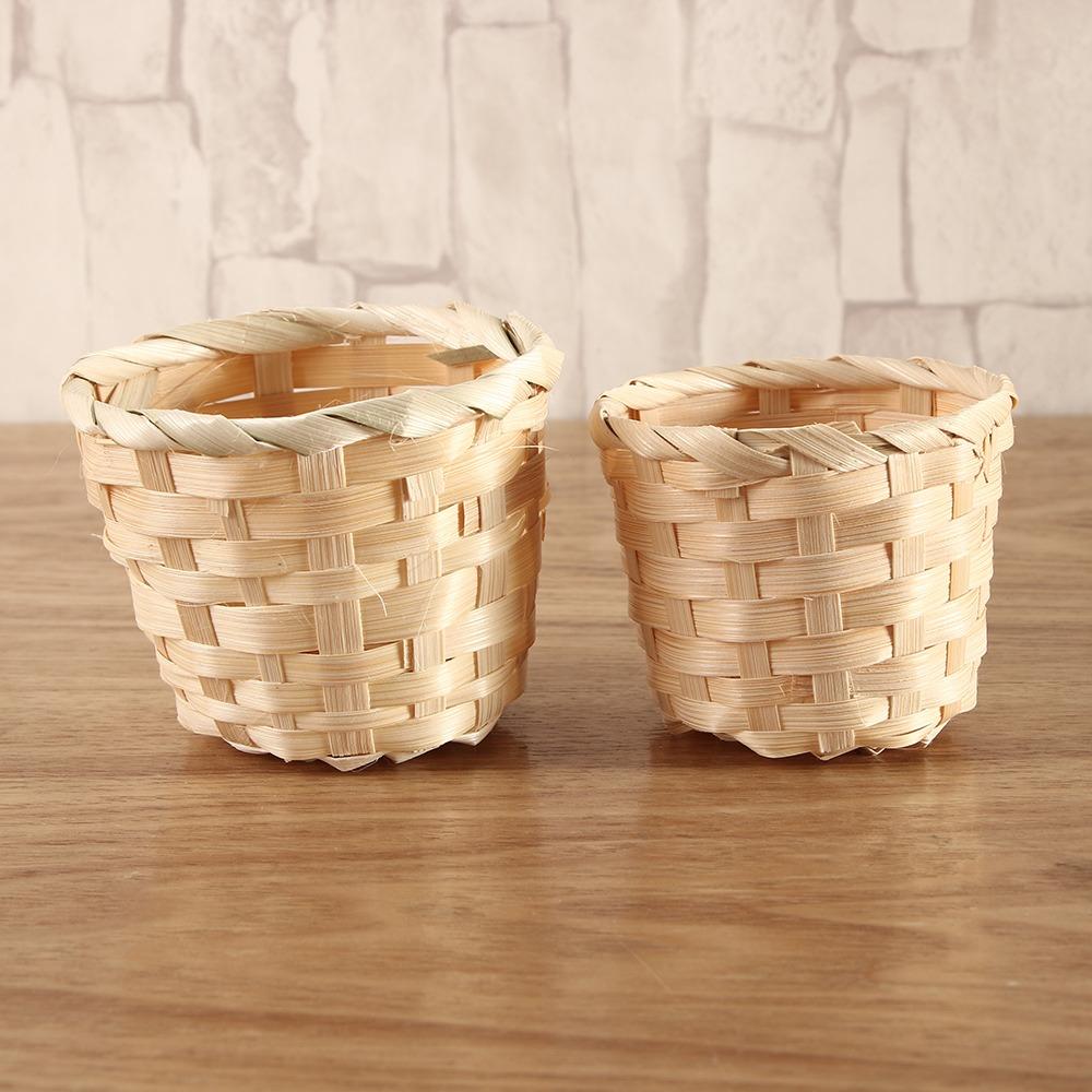 Bamboo Decorative Portable Small Sundries Organizer Storage Basket Plant Box Fruit Basket Basket