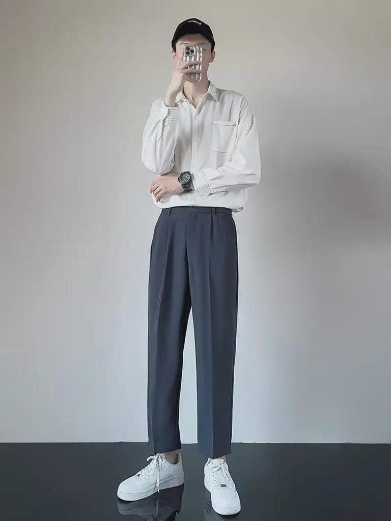 Men's Korean Style Wide-Leg Summer Casual Trousers