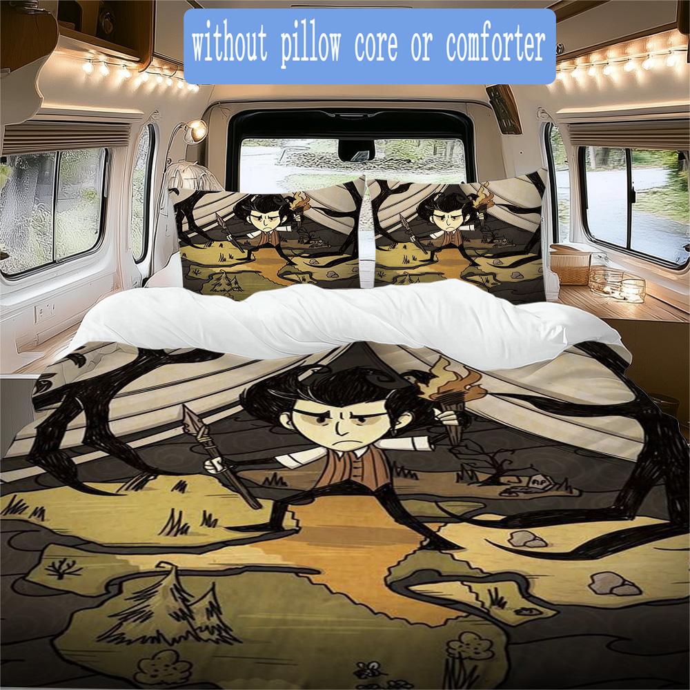 Don't Starve Pattern Bedding,Quilt Set Quilt Cover Pillowcase Home Birthday Gift (1*duvet cover+2*pillowcase,without core)XSJT0917009