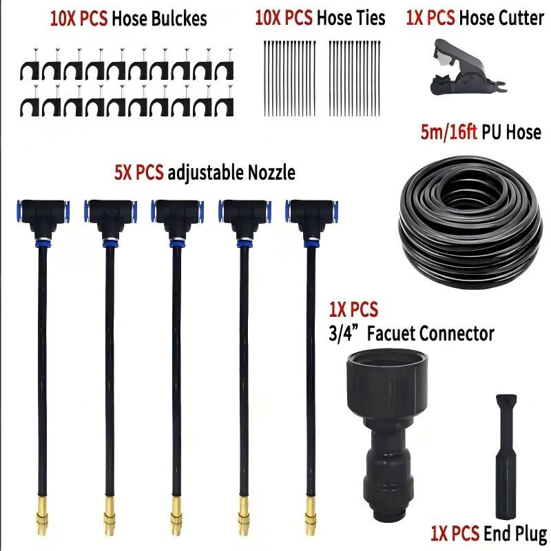 Universal Adjustable Micro-Atomizing Sprinkler Set for Irrigation, Cooling, and Humidification