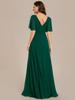 Ever-Pretty Women's Chiffon A-Line Empire Waist Floor Length V Neck Wedding Party Dress With Ruffles Sleeves