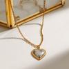 Yori Valentine's Day Gift Heart Love Romantic Pendant Necklace Stainless Steel Golden Collar Jewelry for Women