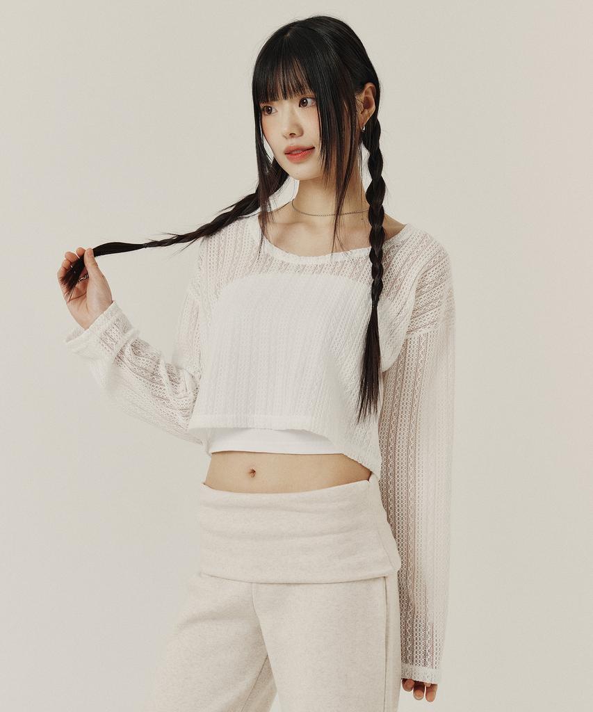 Kkuape Long Sleeve Cover-Up Knit Top_2Color