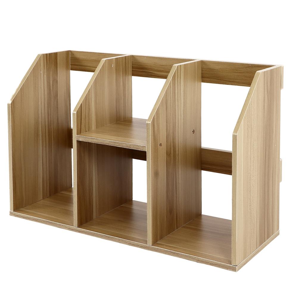 Schreibtisch-Bücherregal Mehrschichtiges Design Große Kapazität Kompakte Struktur Einfaches Holz-Bücherregal für Home-Office