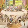 Vintage Easter Bunny Eggs Tablecloths Holiday Party Decor Spring Floral Rectangle/Round Table Cover Easter Decorations For Home