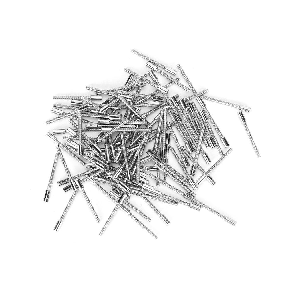 100pcs Professional 0.9mm Diameter Winding Stems Silver Color Steel Material Replacement Part Repair Tool Kit Watch Repair