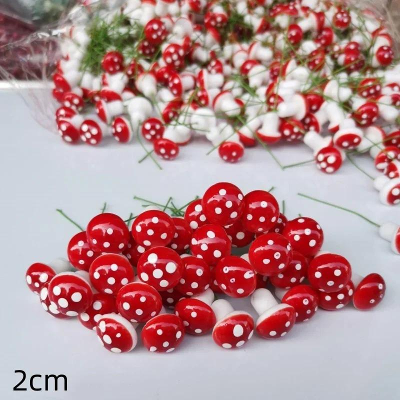 Artificial Mini Mushroom DIY Craft Garden Ornament Artificial Foam Potted Plants Decor Red Mushroom Micro Landscape Pots Decor