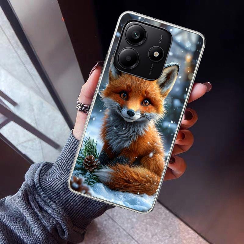 Animal Fox Phone Case For Xiaomi Redmi Note 10 11 12 13 14 15 Pro Plus 11S 12S 14S 11T 11E 10S Soft TPU Back Cover Redmi Note 14