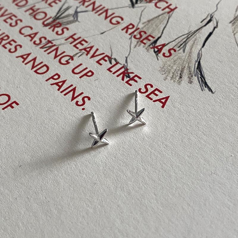 Men's and Women's Star & Hexagram Cross Stud Earrings: Simple, Versatile, Emotional Ear Jewelry for Couples