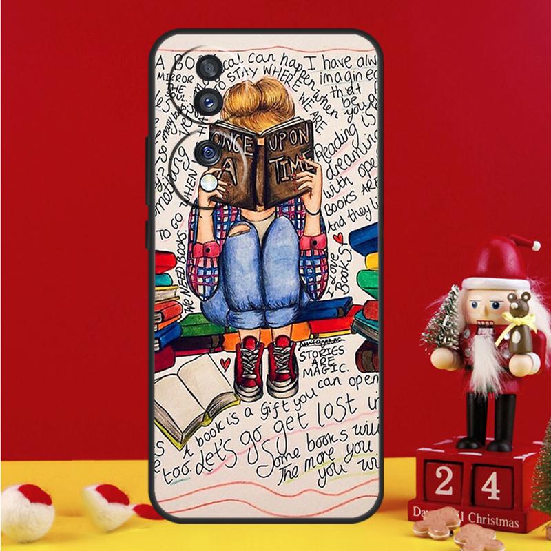 Read Books Illustration Case For Honor Magic 7 6 8 Pro Honor Win X9a X9b X9c X9d X8c X8b 50 70 90 200 400 Lite Cover