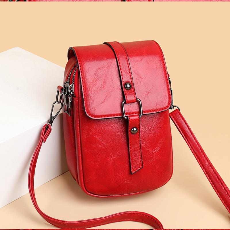 Geöltes Leder Retro Crossbody Handytasche für Damen