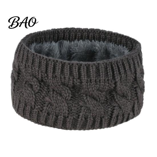 Knitted Headband with Fleece Lining Winter for Women, Soft Lined Thermal Hair Outdoor Sports Ear Warmer Band, Thickened Plush Cold Weather Protection