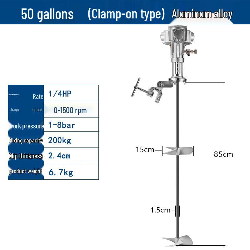 

Industrial Pneumatic Paint Mixer with Electric Lift for 50-Gallon Barrels CN plug (adapter included)